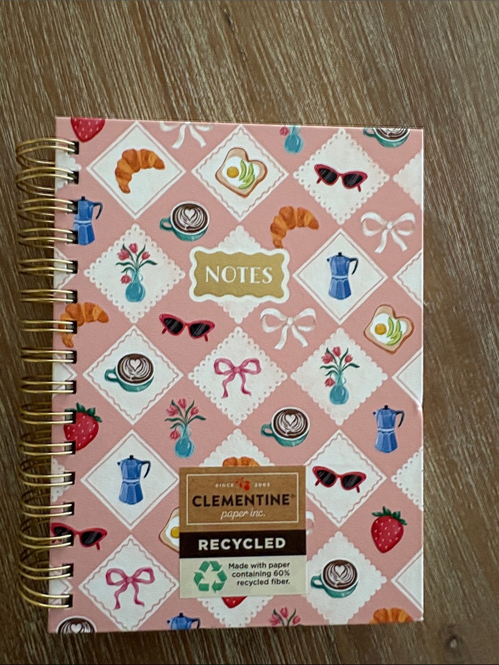 New Clementine Pink Recycled Notes Spiral Notebook